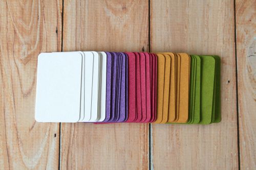 eco friendly TINTED thick card blank MINI cards 50pc set custom stamp DIY blanks