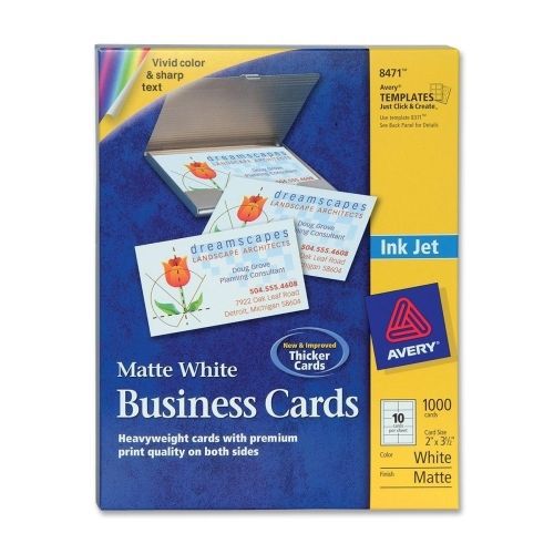 Avery Business Card - A8 - 2&#034; x 3.50&#034; - Matte - 1000 / Box - White