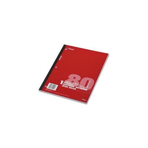 Mead 05222 1-subject Wireless Notebook - 80 Sheet - Wide Ruled - 8&#034; X 10.5&#034; -
