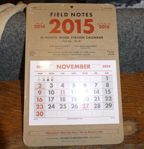Field Notes 2015 18-Month Work Station Calendar