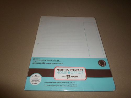 Martha Stewart Home Office Perforated Task List (50) Sheets Filler-Paper, NEW!!