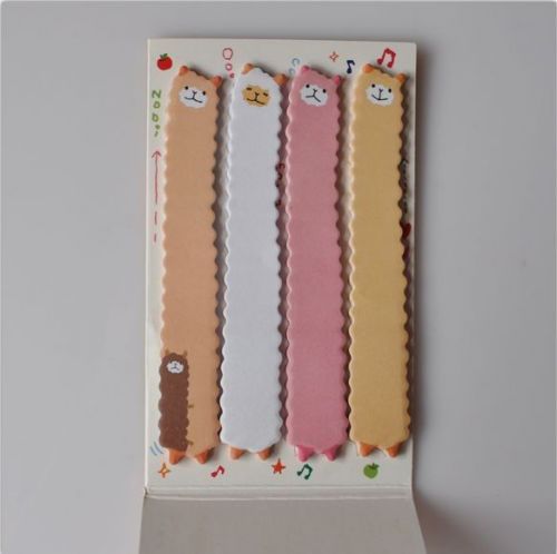 Cute Animals Long Sticky Notes Marker - 20 sheets x 4 designs - Cartoon Sheep