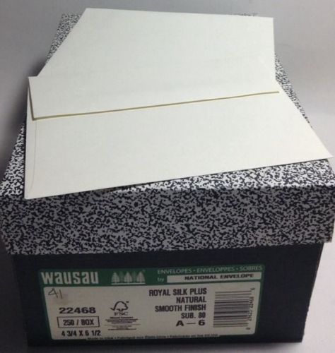 Wausau Royal Silk Plus Natural Smooth Finish Sub 80 A-6 Envelopes 250/Box