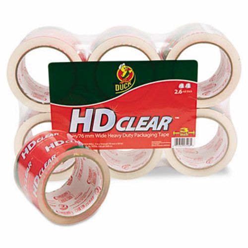 Duck Heavy-Duty Carton Packaging Tape, 3&#034; x 55 yards, Clear, 6/Pack (DUC0007496)