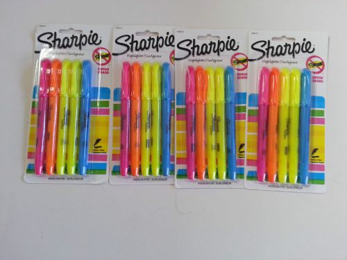 4x new box sharpie highlighter ( 5 highlighters /pack, 4 colors)~~no reserve~~ for sale