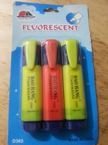Lot of 14 Dao Hang 3 Pack Highlighters Pen Style, Green, Red, Yellow
