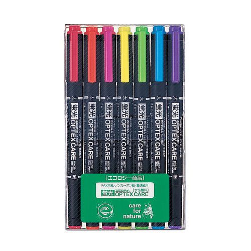 Zebra optex care dual heads fluorescent highlighter 4.0/0.8mm  - 7 colors for sale