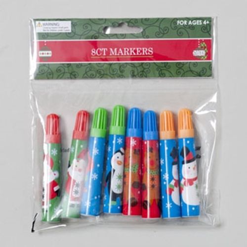 MARKERS 8PK CHRISTMAS 3.5INL 4 COLORS/4 CHARACTERS, Case of 48