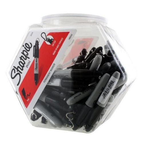 Black sharpie fine point mini permanent marker pack canister office school pen for sale