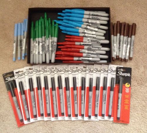 SHARPIE LOT OF 70: Red, blue, black, green, brown!!!! Marker and Fine Point!!!