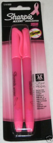 NEW 4 2 Pks 8 Sharpie Accent Pink Ribbon Fluorescent Pink Highlighters 1741909