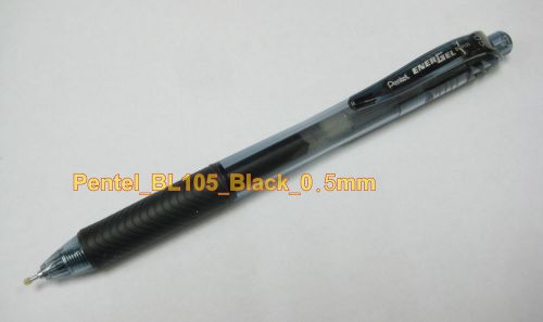6 pcs PENTEL BLN105-A EnerGel-X Gel Roller Pen 0.5mm ball ink BLACK Metal Tip