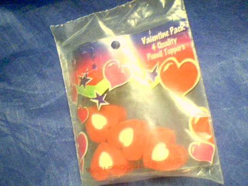 Valentine Pack 4 Pencil Toppers by Moon Products, Inc. NWOT