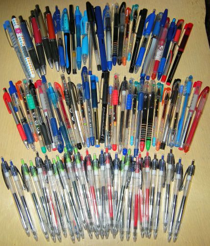 LOT OF 85 PENS ROLLERBALL GEL ASSORTED BRANDS STYLES INK COLORS