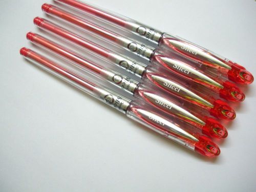 10Pcs Pentel Slicci 0.3mm Extra Fine roller ball Pen Red/with cap