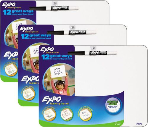 3 Pack Expo Dry Erase Learning Board with Marker