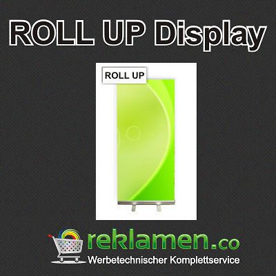 Rollup display 100x200cm roll up banner messestand inkl. digitaldruck + tasche ! for sale