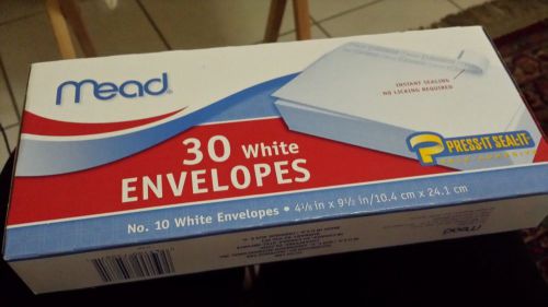 Mead Business Envelope, 4 1/8 x 9 1/2, 20 lb, White, 30/Box