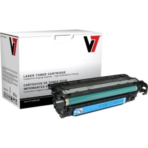 V7 Cyan Toner Cart For HP Laserjet Cp3525 Ce251A 7K Yield Taa Compl