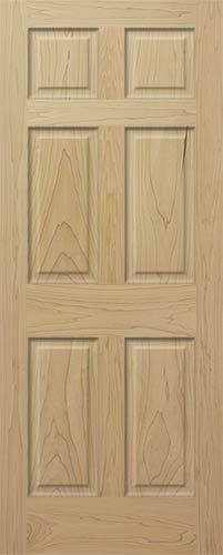 6 Panel Raised Premium Tulip Poplar Solid Core Stain Grade Interior Wood Doors
