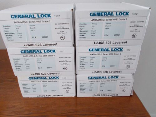 6 General Lock New L240S 626 Leverset Series 4000 Grade 2 Schlage Lever Set Door