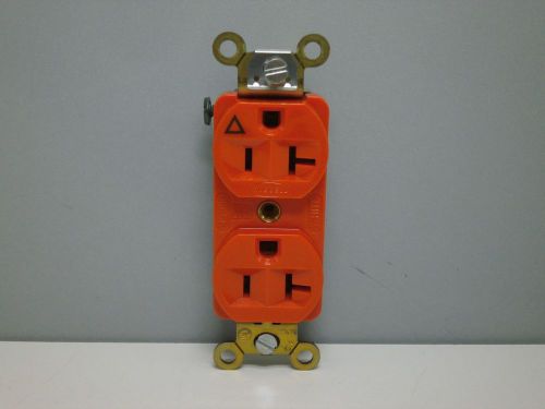 Hubbell ig-5362 duplex receptacle isolated ground 20a 2p 3w 125v 5-20r orange for sale