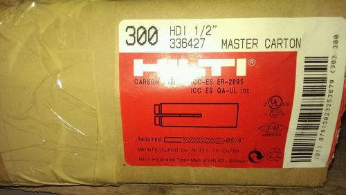 Hilti HDI drop in anchors 1/2&#034; box of 300 master carton