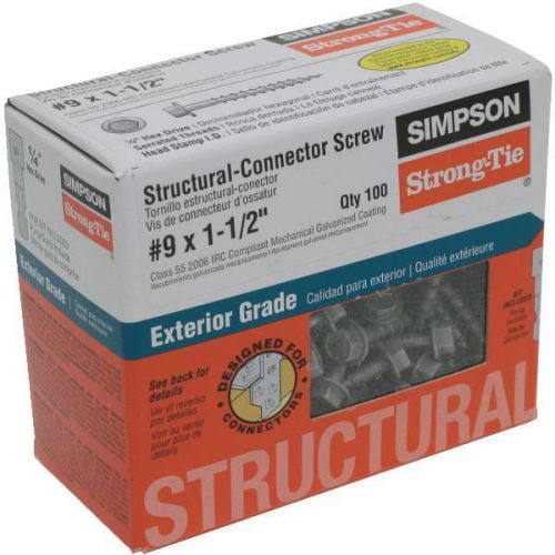 Simpson Strong-Tie SD9112R100 Wood Screw-100 #9X1-1/2 WD SCREW