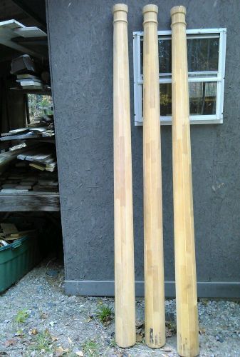 Round Pine Tapered Columns 92&#034; long , 6&#034; +-Bot  &amp; 4&#034;+-Top , Finger Joint