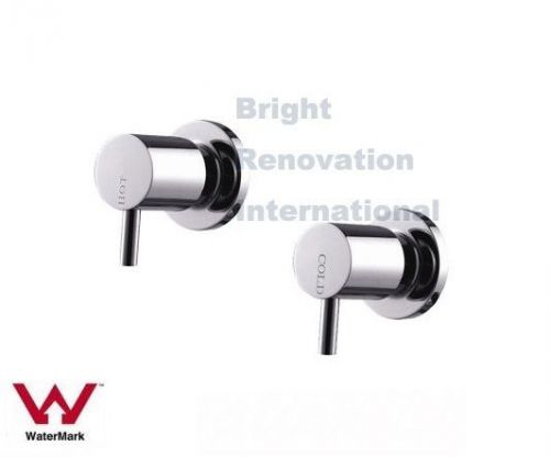 New Bathroom WELS Round CYLINDER 1/4 Turn  Brass Chrome Wall Top Tap Set