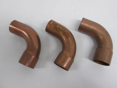 Lot 3 new copper elbow 90 deg 1in seamless pipe fitting d315598 for sale