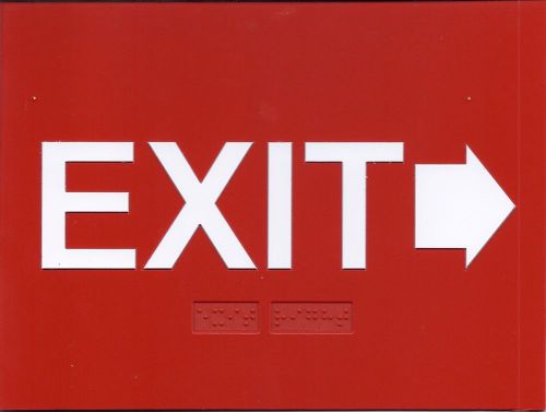 ADA Braille &#034;EXIT&#034; Red sign  P131  6&#034;x8&#034;