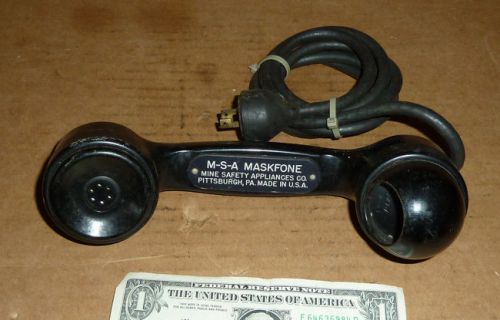 Vintage MSA Maskfone,Mine Safety Appliances Co.Pit.PA.USA,Old Miner Telephone Ha