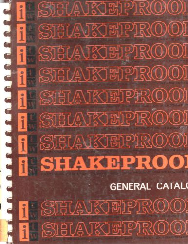 1960&#039;s SHAKEPROOF GENERAL CATALOG-8 SECTIONS-WASHERS-FASTENERS-NUTS-SCREWS-NICE