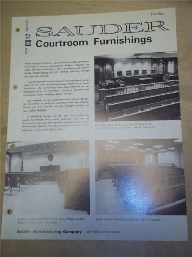 Sauder Manufacturing Co Brochure~Courtroom Furnishings/Furniture~Catalog