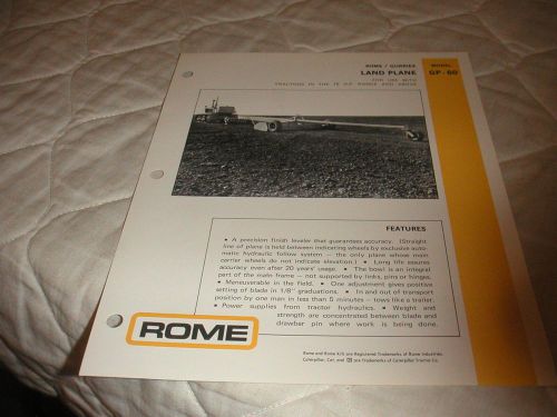 1976 ROME/GURRIES MODEL GP-60 LAND PLANE SALES BROCHURE