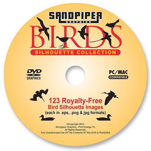 Bird silhouettes - diy etching stencil clip art dvd for sale