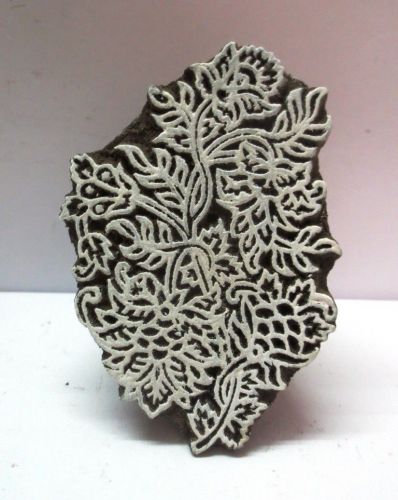 INDIAN WOODEN HAND CARVED TEXTILE PRINTING ON FABRIC BLOCK / STAMP DESIGN HOT 62