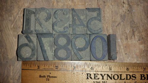 1 1/2&#034; Letterpress Wood Printing Blocks Wooden Type Numbers! 0-9 Plus a Period
