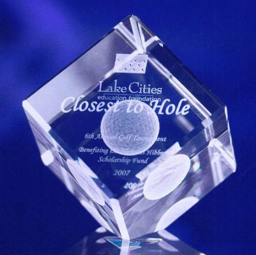 Mini 3D Crystal Jewel Cube - Laser Engraving