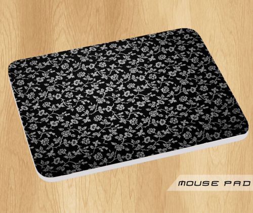 Flower Pattern Black Mouse Pad Mat Mousepad Hot Gift