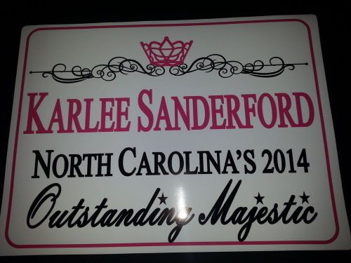 2 Magnetic Vehicle Car Signs Beauty Pageant Queen Parade - Customized 24x12