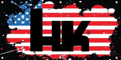 HK Heckler Koch 4&#039; x 6&#039; Vinyl Banner Gun Show Dealer Mancave Pistol Ammo USA