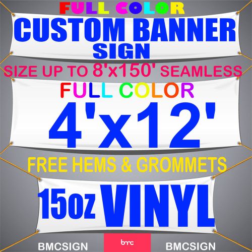 4&#039;x12&#039; 15oz vinyl / full color/  fully custom / free hems &amp; grommets for sale