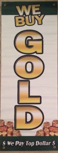 47&#034; WE BUY GOLD VERTICAL 1 BANNER SIGN pawn jewelry store cash silver price