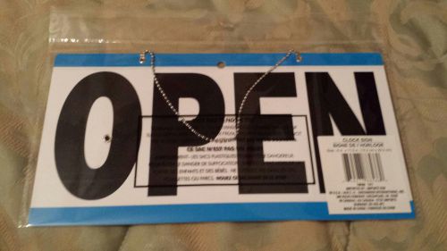 Blue Trimed Open Closed Sign with Adjustable Return Time Clock
