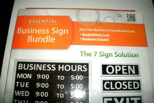 7 Essential Business Signs Bundle Hours Open Closed Restrooms Exit 14&#034; x 14&#034; NEW
