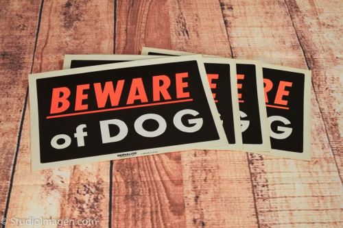 Qty 4 Lot &#034;Beware of Dog&#034; Signs