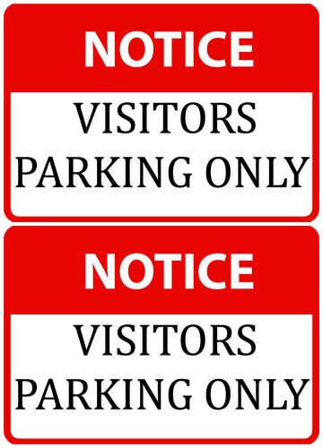 New set of two vistor parking only notice vistors park red sign signs private 93 for sale