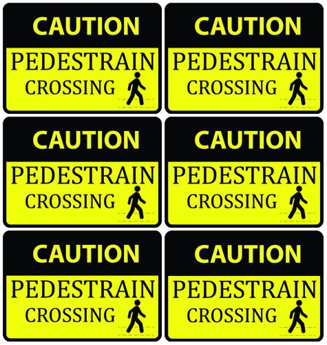 New Yellow Caution Pedestrian Parking Lot / Walking Safety / Cross Walk 6 Pack